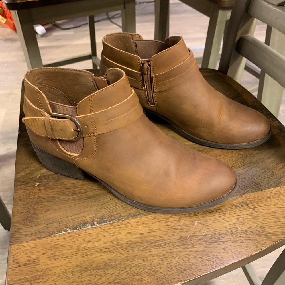 Clarks Charlten Rae Oily Leather Brown Ankle Boots - Like New Sz 8 - Picture 3 of 6